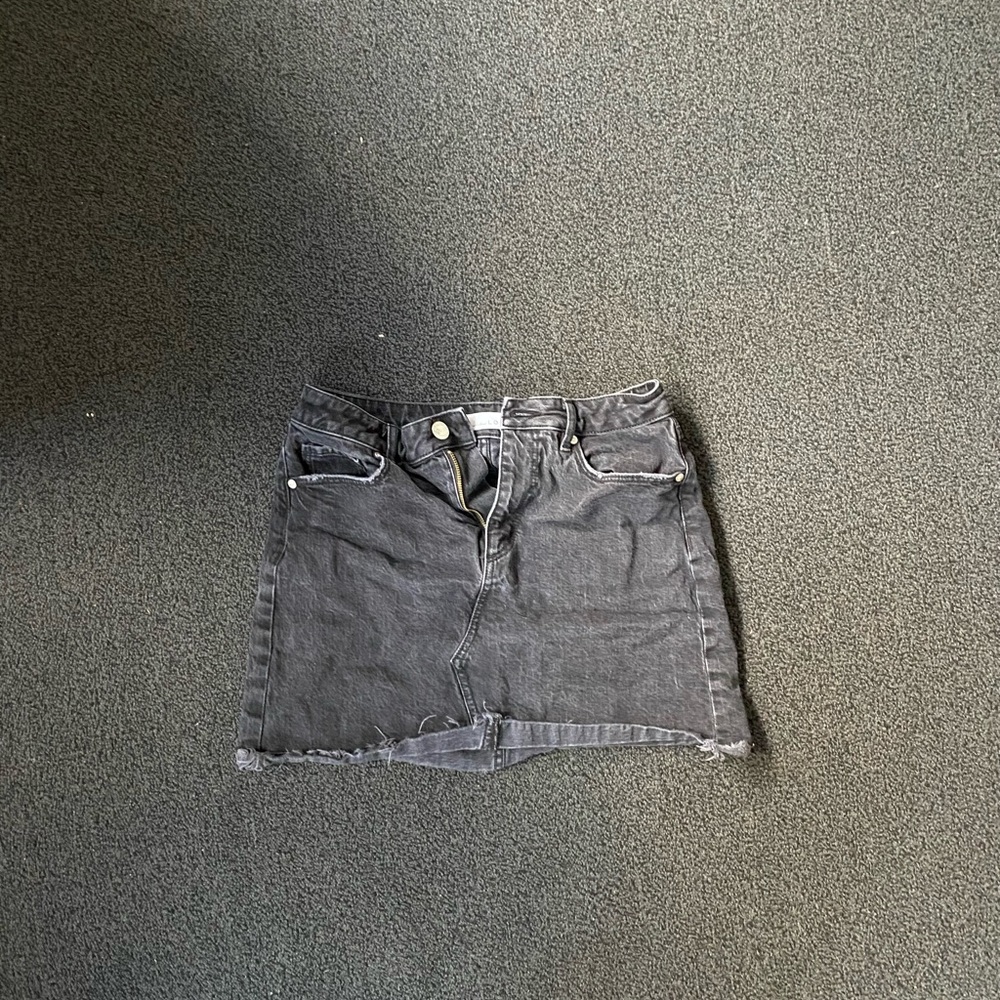 Black mini jean loft skirt